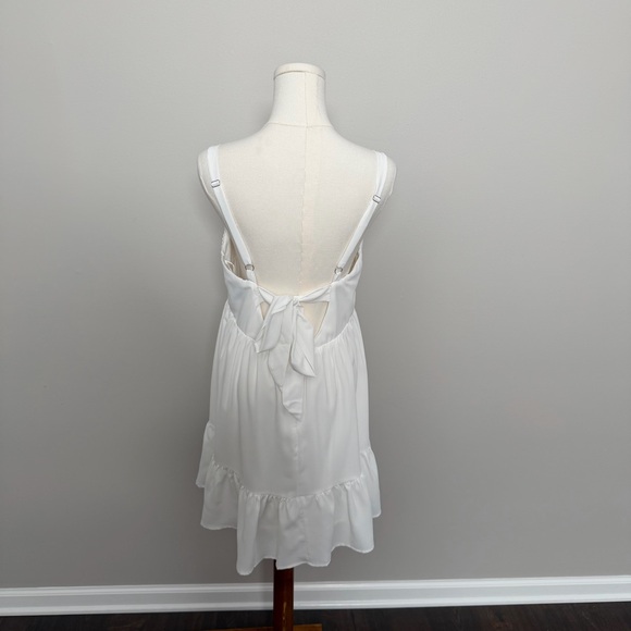 Princess Polly Dress Babydoll Mini Corset Slip Ruffle Eyelet Tie Back White - Picture 6 of 13